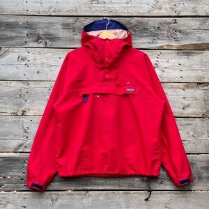 Patagonia Vintage Red Center Pocket Windbreaker Pullover Men’s Size Medium